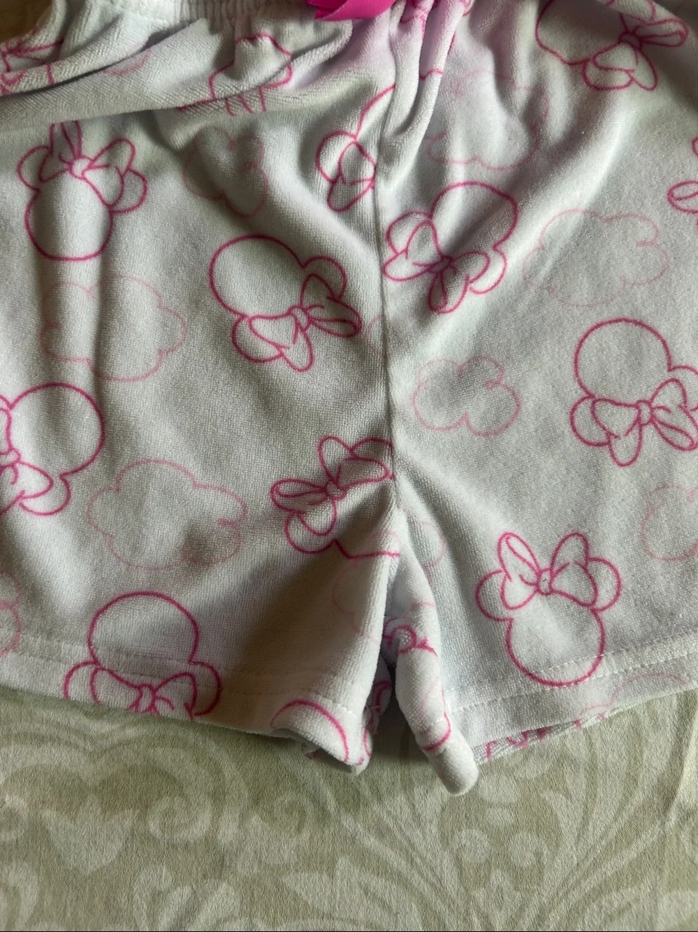 Disney Pink and White Minnie Mouse Pajama Set